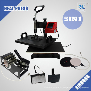 Combo Heat Press 5 In 1 Cap Press, Mug Press, T Shirt Press Machine Sublimation